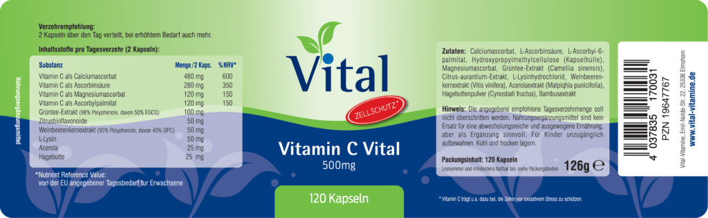 Etikett Vitamin C Vital